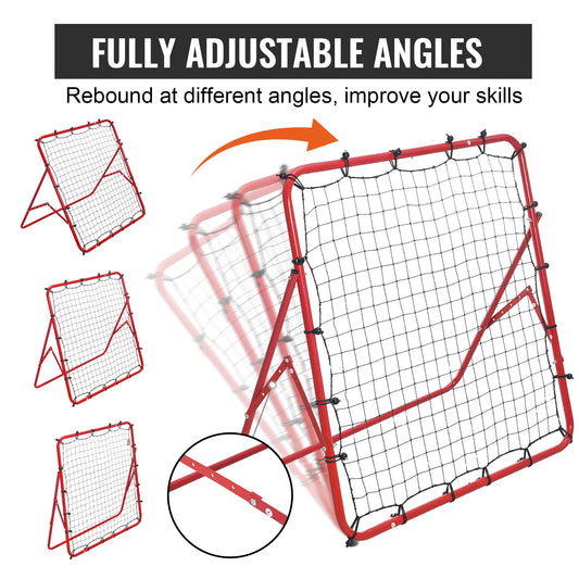 Rebounder Net 39"X39" Portable Football Training - Adjustable Angles