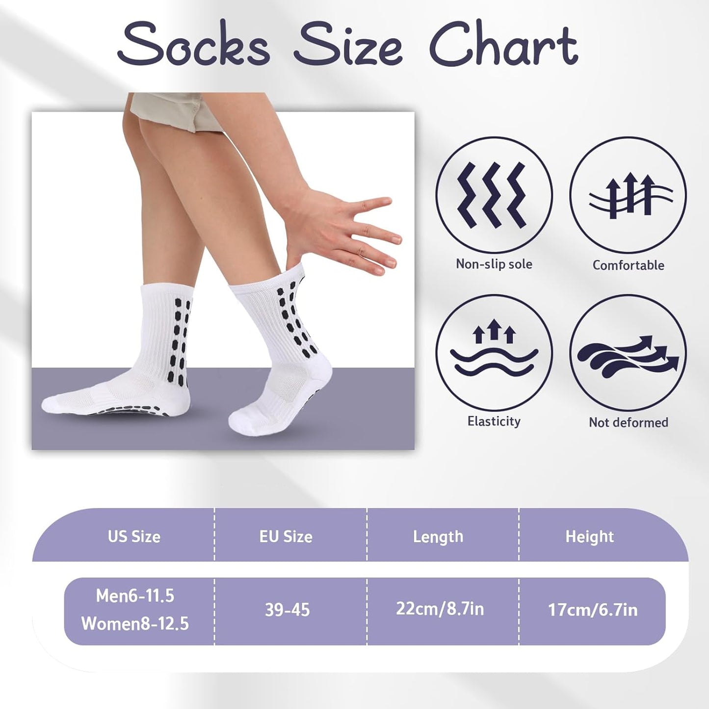 Gripped Performance Socks - 6 Pairs