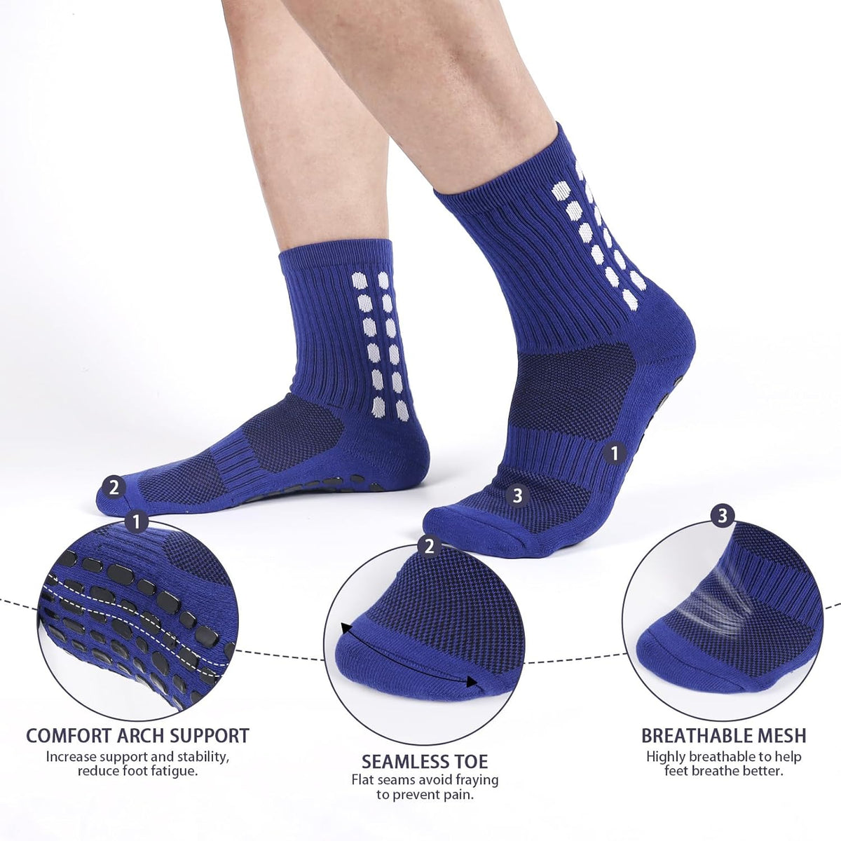Gripped Performance Socks - 6 Pairs
