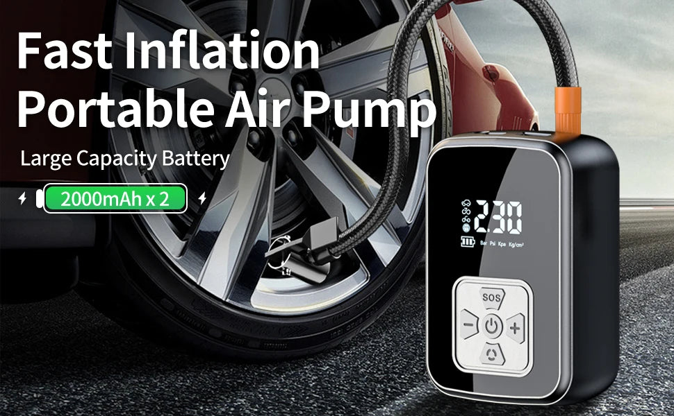Portable Air Pump / Power Bank - Digital Display