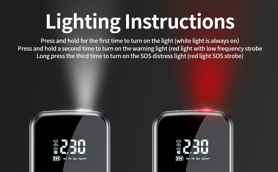 Portable Air Pump / Power Bank - Digital Display