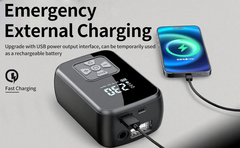 Portable Air Pump / Power Bank - Digital Display
