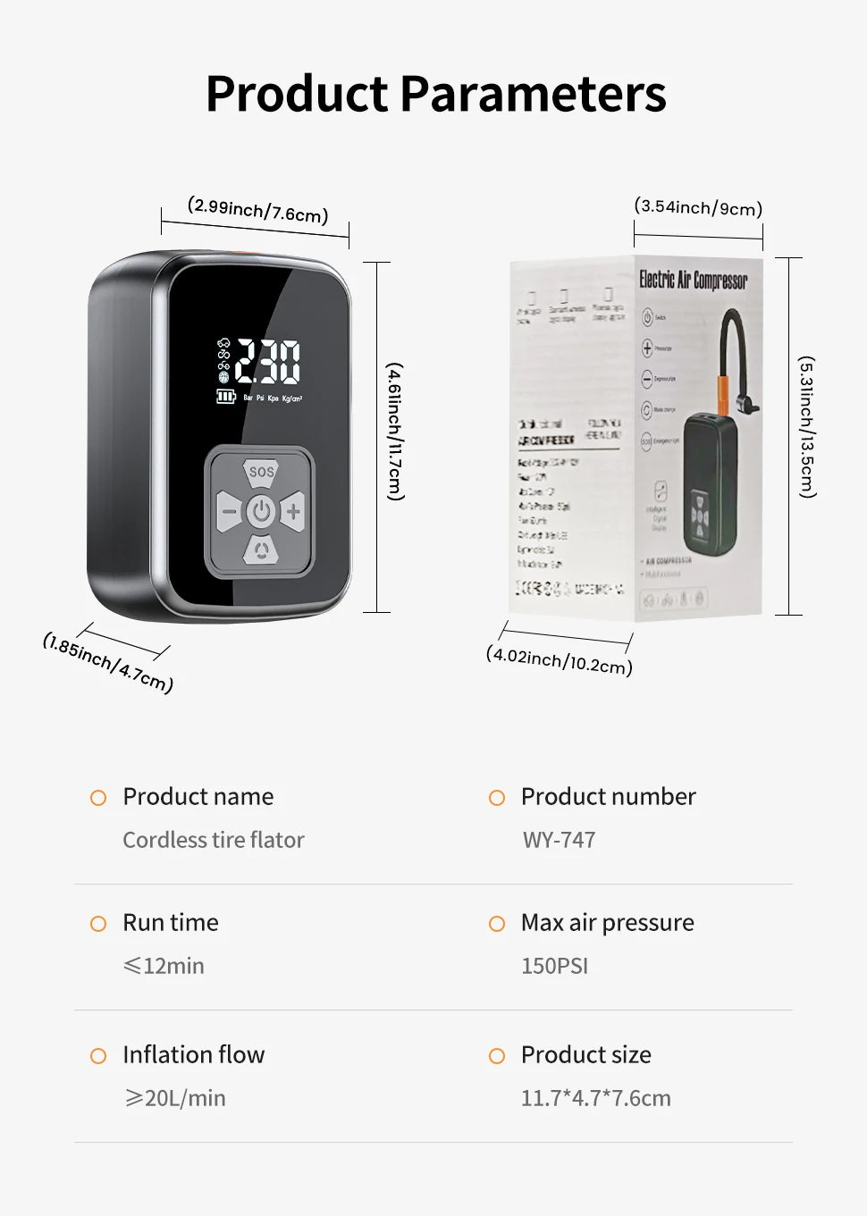 Portable Air Pump / Power Bank - Digital Display